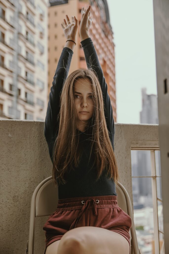 Photo stretching at the desk