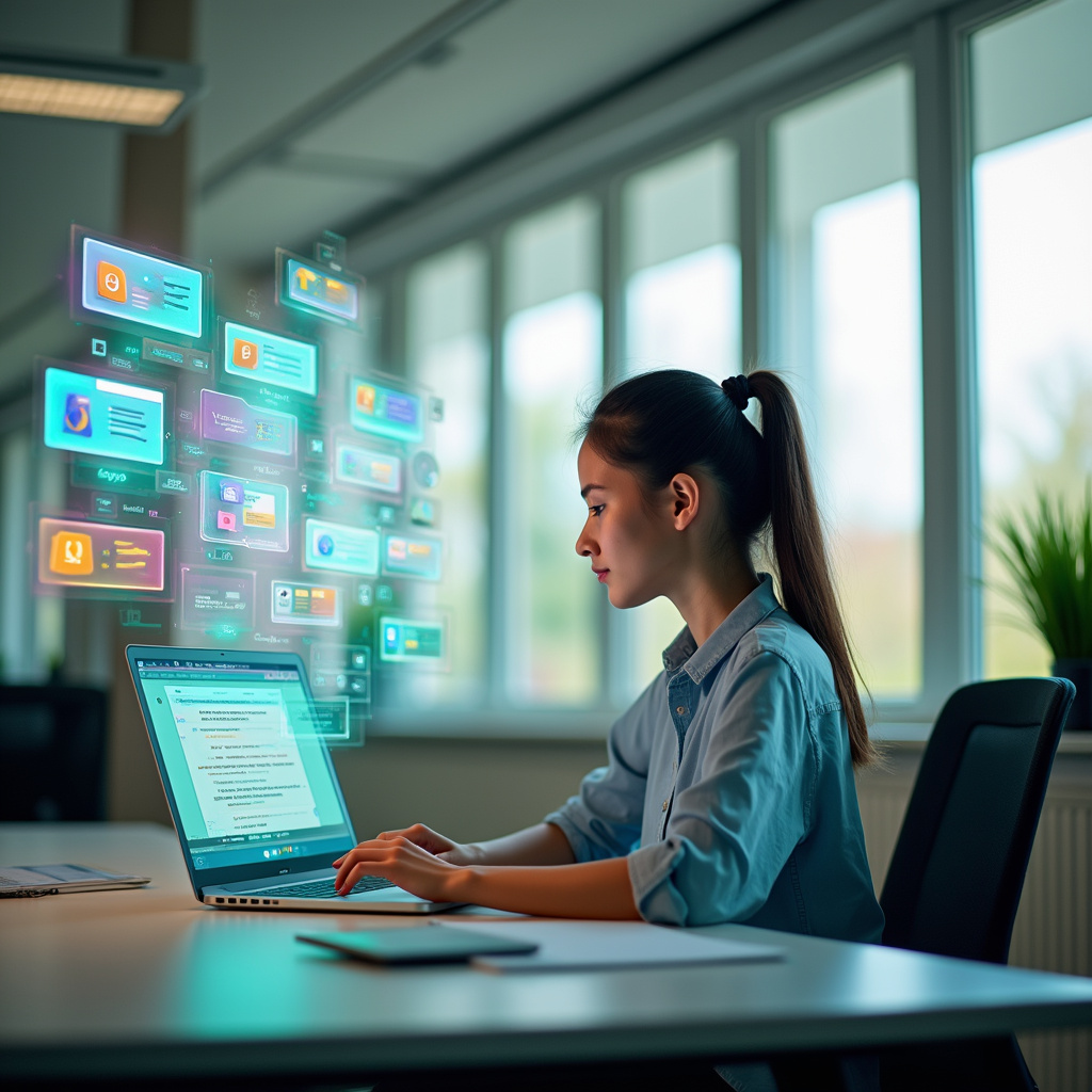 Alt-text: Ekran komputera pokazujący interfejs platformy low-code z widocznymi elementami do przeciągania i upuszczania.