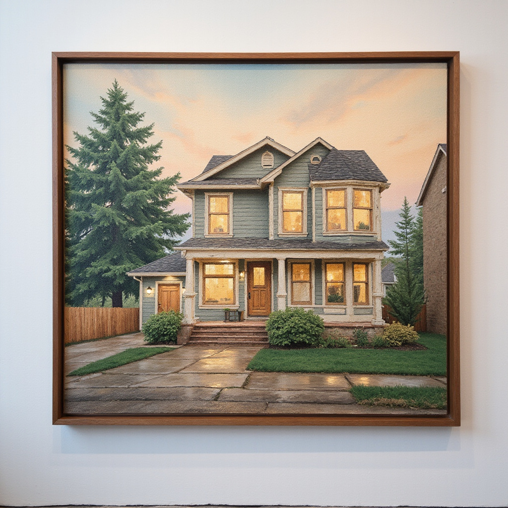 Alt-text: Cyfrowe tokeny reprezentujące udziały w luksusowej nieruchomości i obrazie, wyświetlane na ekranie z widocznym blockchainem w tle.