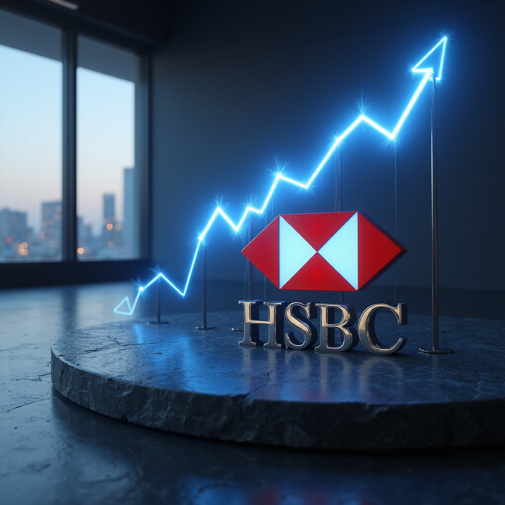 Wykres indeksu STOXX 600 pokazujący 8-miesięczną tendencję wzrostową na tle logotypów HSBC, Nestle i Capgemini