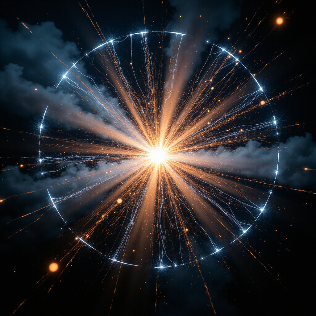 Alt-text: Inteligentna sieć energetyczna zarządzająca przepływem energii z farmy wiatrowej i paneli słonecznych.