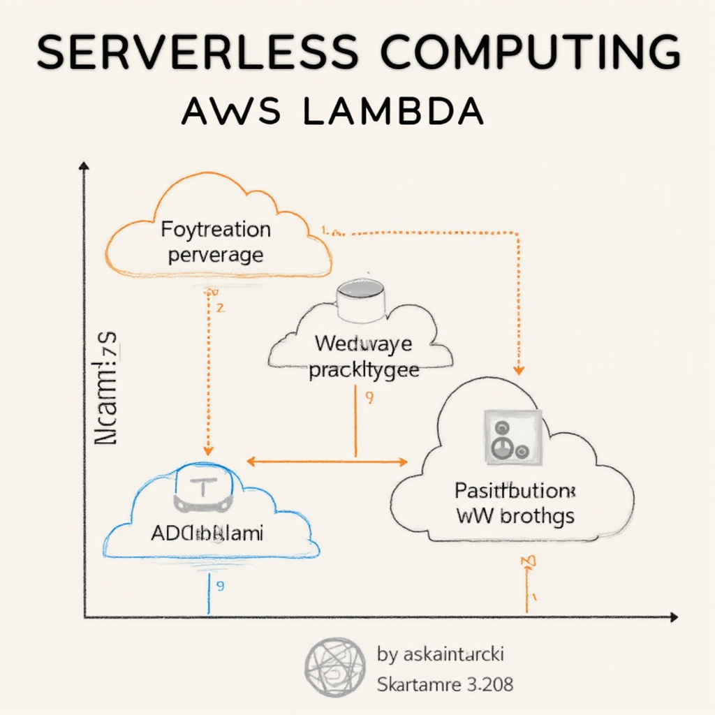 Alt-text: Diagram architektury serverless z AWS Lambda pokazujący przepływ zdarzeń między usługami chmurowymi