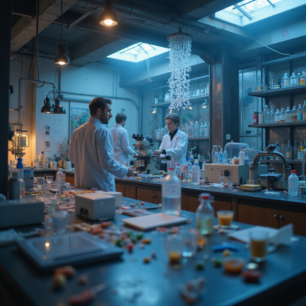 Alt-text: Naukowcy analizują dane genetyczne w laboratorium, symbolizujące postępy w synbio i longevity.