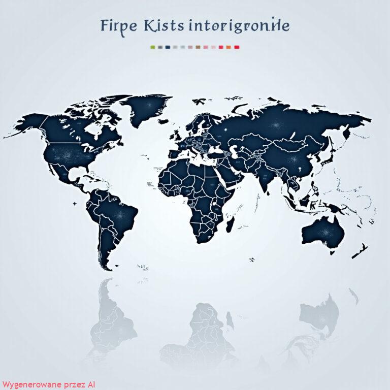 Mapa świata z symbolami AI i cyberbezpieczeństwa ilustrująca globalny wpływ sztucznej inteligencji
