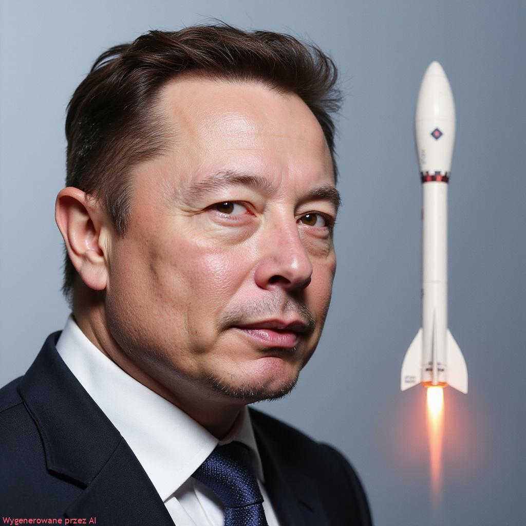 Norweski Fundusz Majątkowy inwestuje 1,22 miliarda dolarów w SpaceX Elona Muska - grafika przedstawiająca rakietę i symbole inwestycyjne