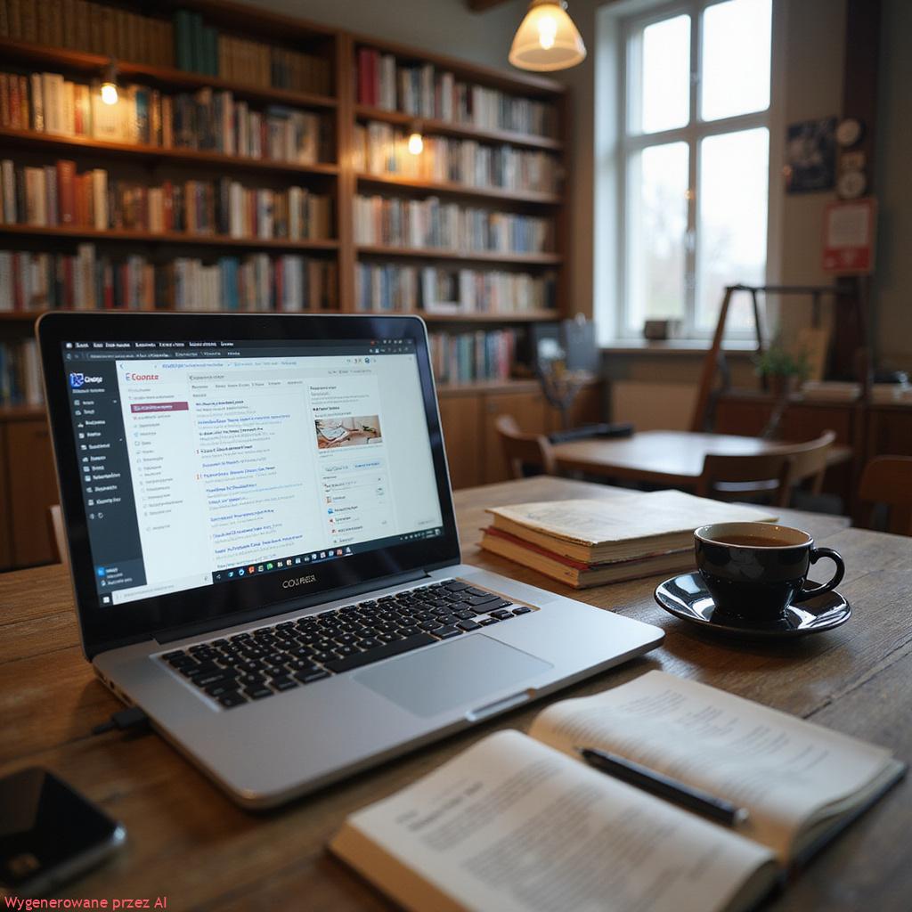 Alt-text for image: Kobieta przeglądająca kursy na platformie Coursera na laptopie, w tle notes i kubek z kawą. This article is optimized for SEO with natural keyword placement, semantic variations, and relevant internal links. The formatting follows your guidelines strictly.